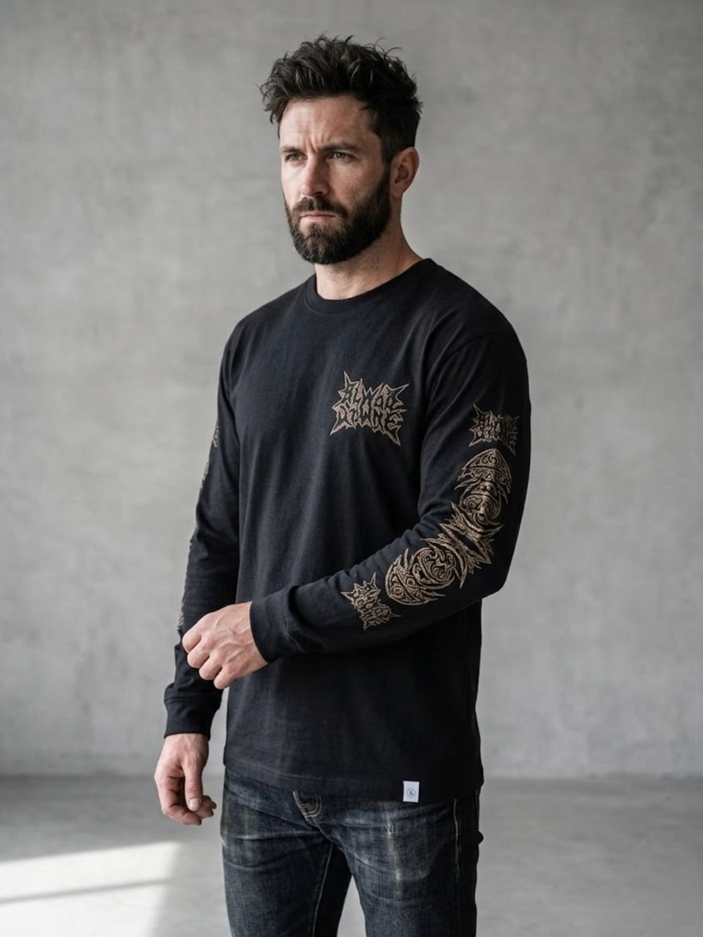 Bloodstone Black Long Sleeve Graphic Tee - Devil